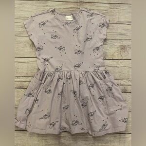 Girls HANNA ANDERSSON LILAC PURPLE Beaver w/ Banjo SHORT SLEEVE DRESS 130/ Us 8